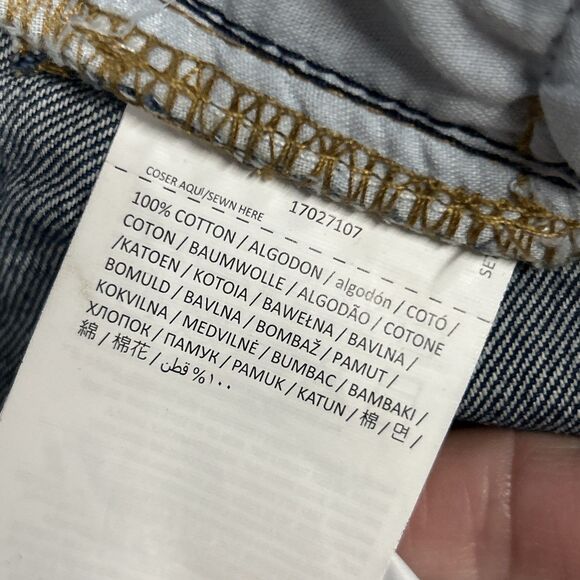 Mango MNG Nora Wide Leg Jeans Womens 8 Raw Hem Button Fly Blue Denim - Picture 6 of 9